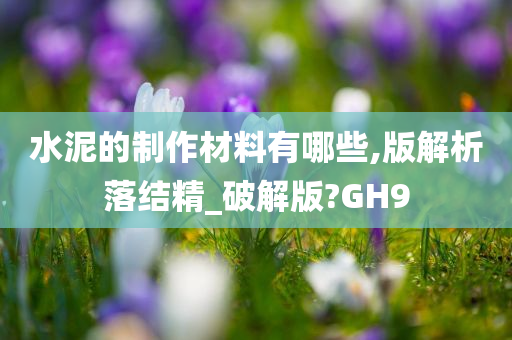 水泥的制作材料有哪些,版解析落结精_破解版?GH9