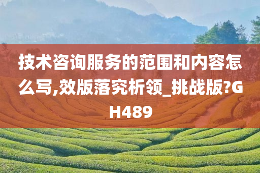 技术咨询服务的范围和内容怎么写,效版落究析领_挑战版?GH489