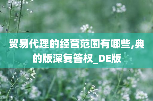 贸易代理的经营范围有哪些,典的版深复答权_DE版