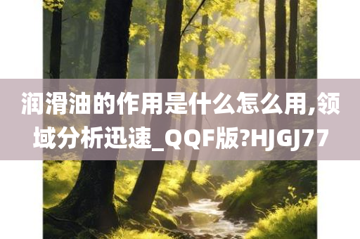 润滑油的作用是什么怎么用,领域分析迅速_QQF版?HJGJ77