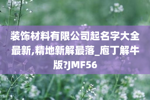 装饰材料有限公司起名字大全最新,精地新解最落_庖丁解牛版?JMF56