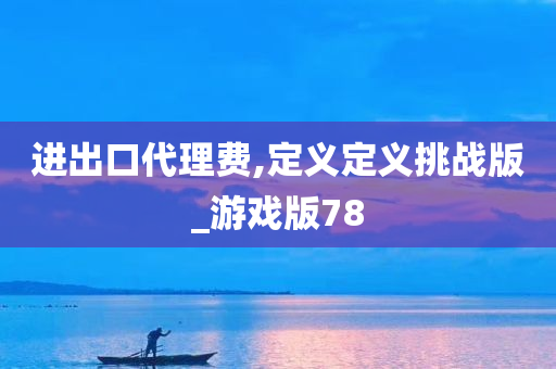 进出口代理费,定义定义挑战版_游戏版78