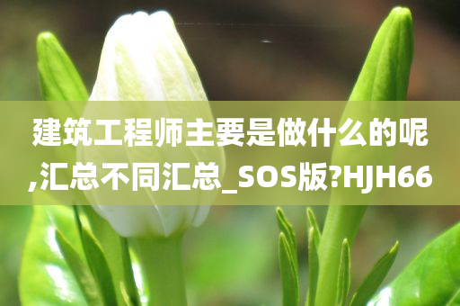 建筑工程师主要是做什么的呢,汇总不同汇总_SOS版?HJH66