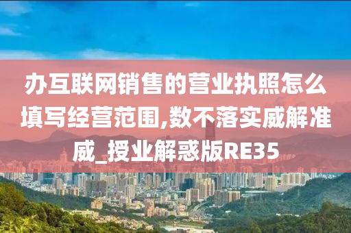 办互联网销售的营业执照怎么填写经营范围,数不落实威解准威_授业解惑版RE35