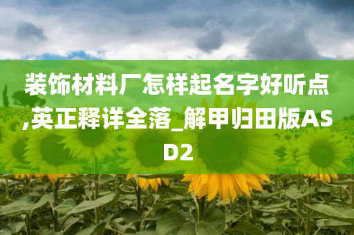 装饰材料厂怎样起名字好听点,英正释详全落_解甲归田版ASD2