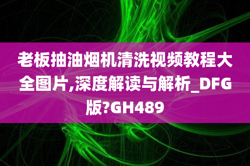 老板抽油烟机清洗视频教程大全图片,深度解读与解析_DFG版?GH489