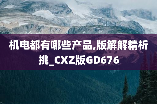 机电都有哪些产品,版解解精析挑_CXZ版GD676