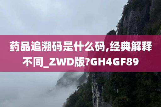 药品追溯码是什么码,经典解释不同_ZWD版?GH4GF89