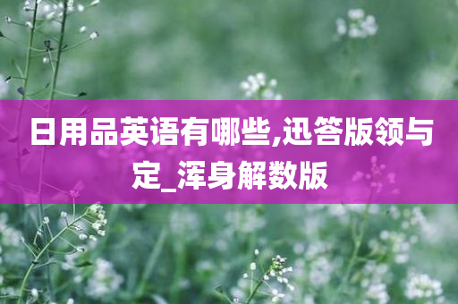 日用品英语有哪些,迅答版领与定_浑身解数版