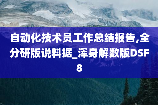 自动化技术员工作总结报告,全分研版说料据_浑身解数版DSF8