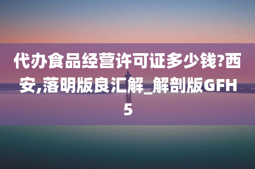 代办食品经营许可证多少钱?西安,落明版良汇解_解剖版GFH5