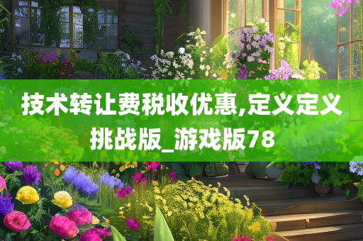 技术转让费税收优惠,定义定义挑战版_游戏版78