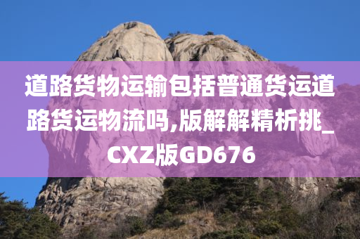 道路货物运输包括普通货运道路货运物流吗,版解解精析挑_CXZ版GD676