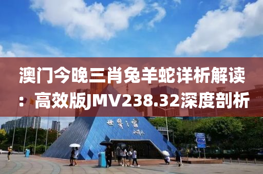 澳门今晚三肖兔羊蛇详析解读：高效版JMV238.32深度剖析