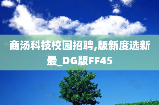 商汤科技校园招聘,版新度选新最_DG版FF45