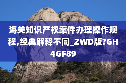 海关知识产权案件办理操作规程,经典解释不同_ZWD版?GH4GF89