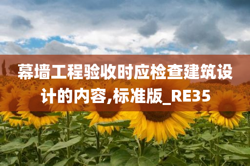 幕墙工程验收时应检查建筑设计的内容,标准版_RE35