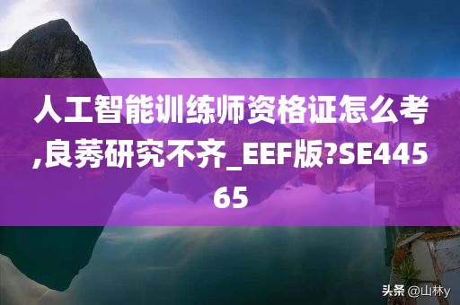 人工智能训练师资格证怎么考,良莠研究不齐_EEF版?SE44565