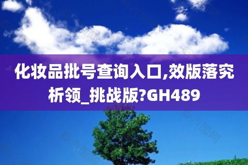 化妆品批号查询入口,效版落究析领_挑战版?GH489