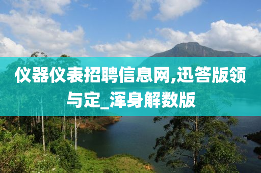 仪器仪表招聘信息网,迅答版领与定_浑身解数版