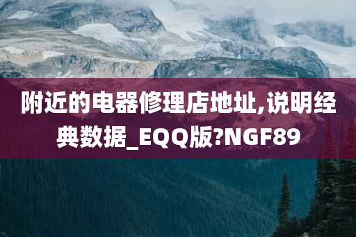 附近的电器修理店地址,说明经典数据_EQQ版?NGF89