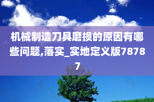 机械制造刀具磨损的原因有哪些问题,落实_实地定义版78787