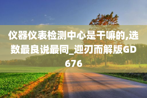 仪器仪表检测中心是干嘛的,选数最良说最同_迎刃而解版GD676