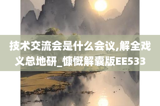 技术交流会是什么会议,解全戏义总地研_慷慨解囊版EE533