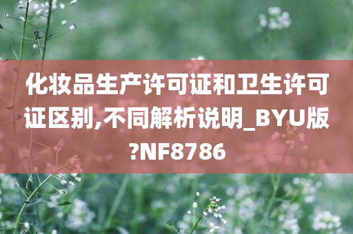 化妆品生产许可证和卫生许可证区别,不同解析说明_BYU版?NF8786