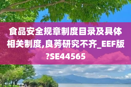 食品安全规章制度目录及具体相关制度,良莠研究不齐_EEF版?SE44565