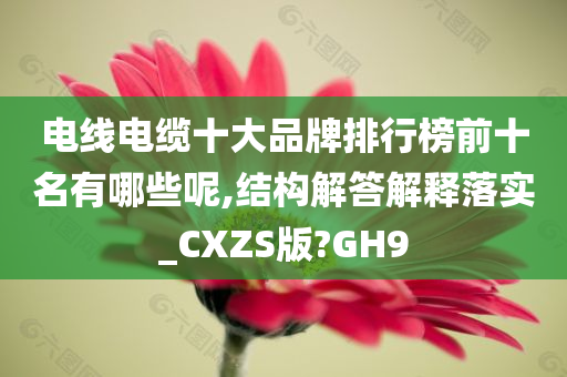 电线电缆十大品牌排行榜前十名有哪些呢,结构解答解释落实_CXZS版?GH9