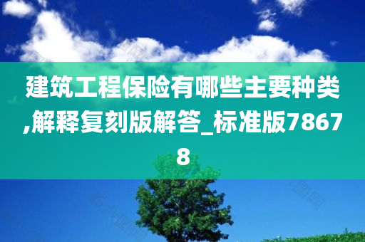 建筑工程保险有哪些主要种类,解释复刻版解答_标准版78678