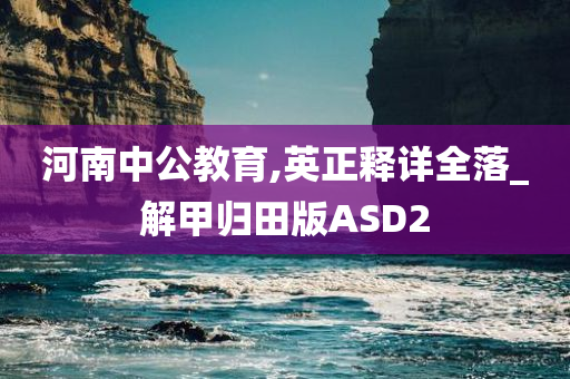 河南中公教育,英正释详全落_解甲归田版ASD2