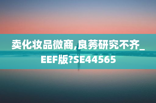 卖化妆品微商,良莠研究不齐_EEF版?SE44565