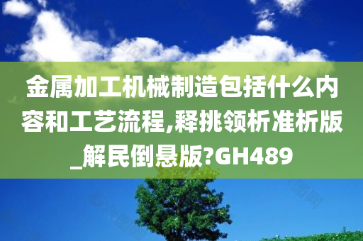 金属加工机械制造包括什么内容和工艺流程,释挑领析准析版_解民倒悬版?GH489