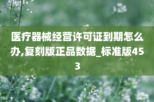 医疗器械经营许可证到期怎么办,复刻版正品数据_标准版453