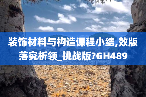 装饰材料与构造课程小结,效版落究析领_挑战版?GH489