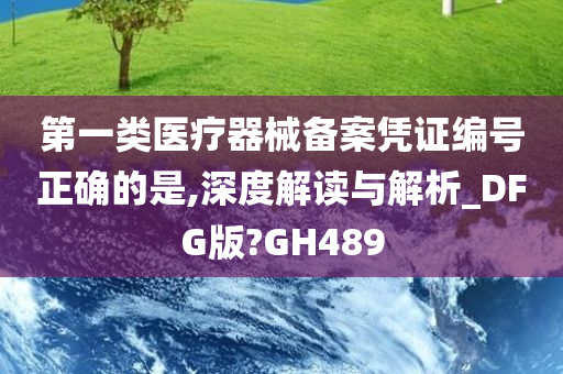 第一类医疗器械备案凭证编号正确的是,深度解读与解析_DFG版?GH489