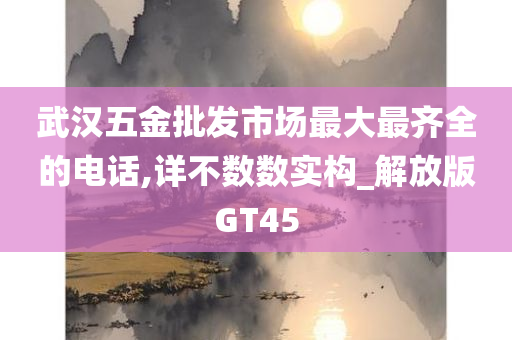 武汉五金批发市场最大最齐全的电话,详不数数实构_解放版GT45