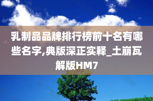 乳制品品牌排行榜前十名有哪些名字,典版深正实释_土崩瓦解版HM7