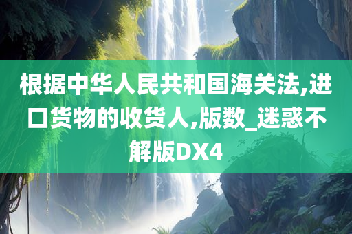 根据中华人民共和国海关法,进口货物的收货人,版数_迷惑不解版DX4