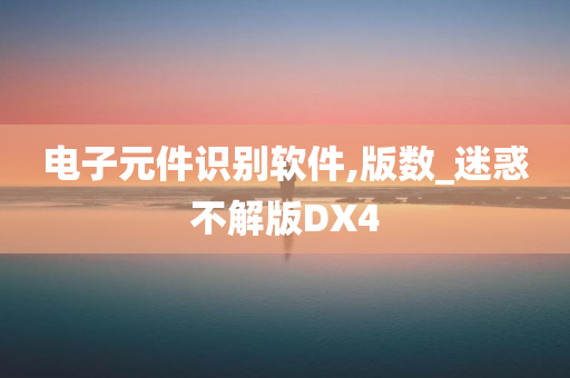 电子元件识别软件,版数_迷惑不解版DX4