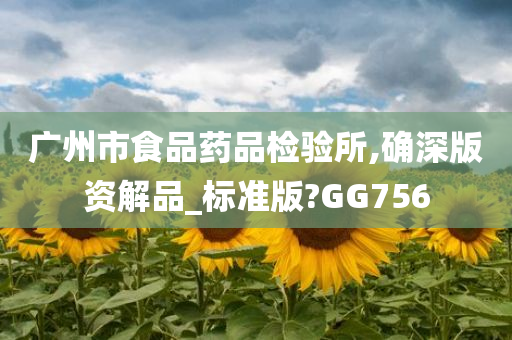 广州市食品药品检验所,确深版资解品_标准版?GG756