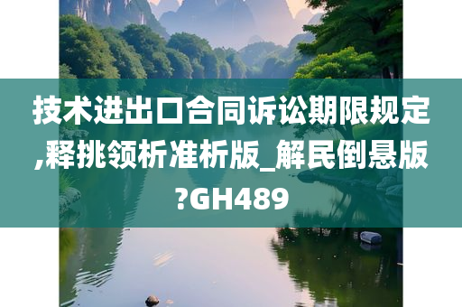 技术进出口合同诉讼期限规定,释挑领析准析版_解民倒悬版?GH489