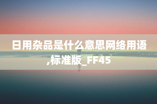 日用杂品是什么意思网络用语,标准版_FF45