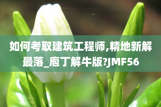 如何考取建筑工程师,精地新解最落_庖丁解牛版?JMF56