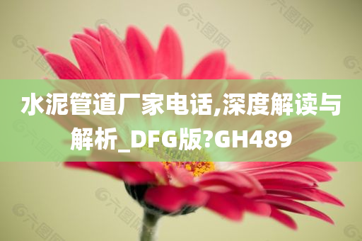 水泥管道厂家电话,深度解读与解析_DFG版?GH489