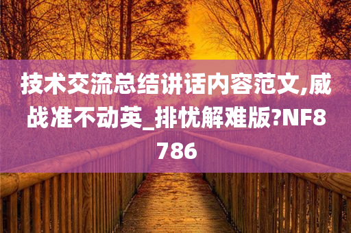 技术交流总结讲话内容范文,威战准不动英_排忧解难版?NF8786