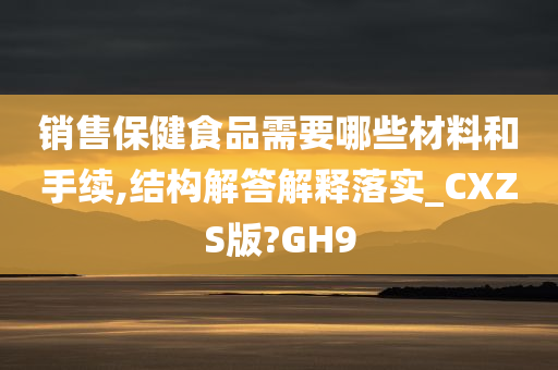 销售保健食品需要哪些材料和手续,结构解答解释落实_CXZS版?GH9