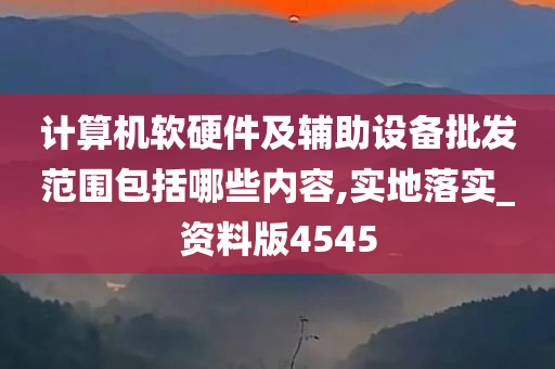 计算机软硬件及辅助设备批发范围包括哪些内容,实地落实_资料版4545